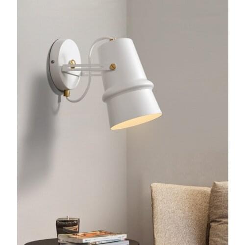 Modern white/black Reading Wall Light for Living Room Restaurant Balcony Background iron Wall Lamp Nordic Bedroom wall sconce