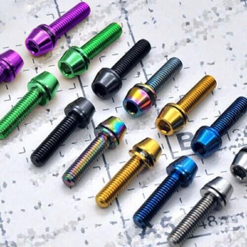 Titanium M5 X16mm Screws Bike Tapered Head Bolts With Gaskets 10pcs