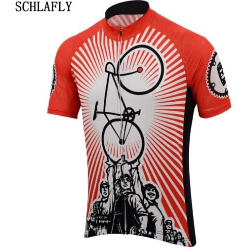 Old style cycling jersey summer short sleeve tour bike wear red jersey funny road jersey cycling clothing schlafly