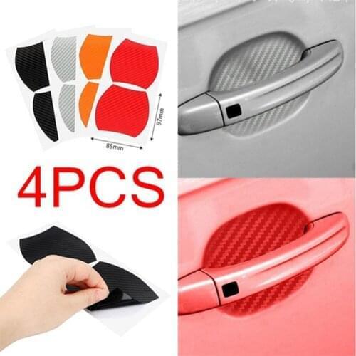High Quality 4Pcs Universal Car Door Handle Film Sticker Protect Car Handle Carbon Fibre Anti Scratch Protector Films #277280