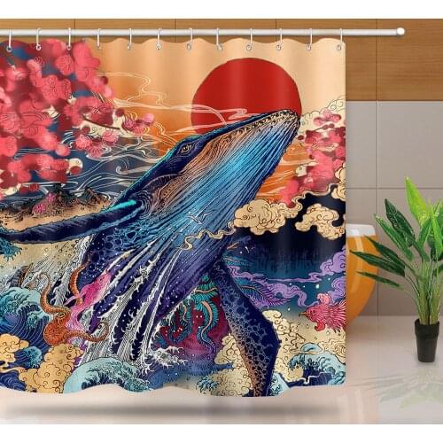 MTMETY Japanese Bath shower curtain Geisha Surf Bath Screens Curtains in the bathroom Samurai style shower curtain For bathroom