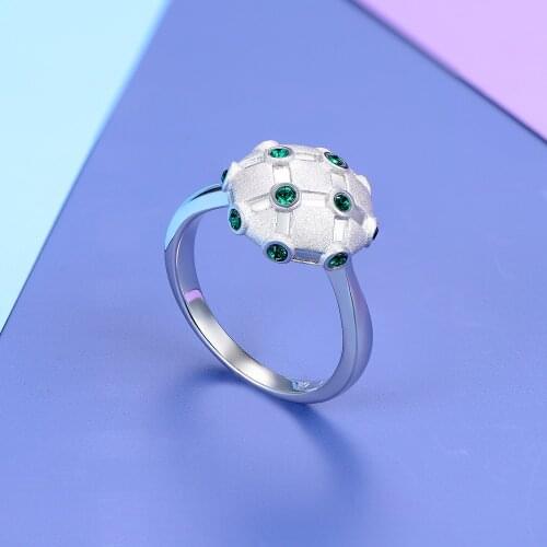 GW Women Ring Elegant Fine SilverJewelry Engagement Erinite Gemstons Wedding Bands Rings Jewelry Set For Women