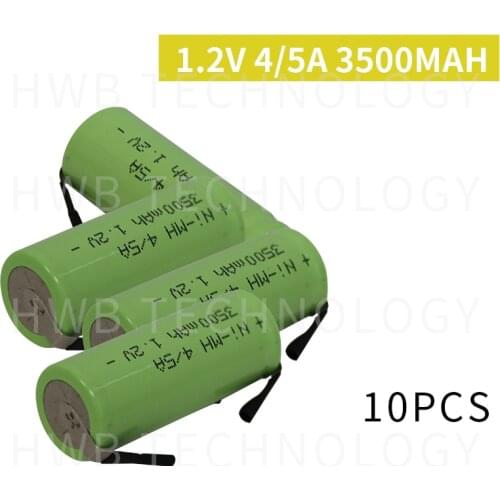 10 Pieces/lot KX Original New 1.2V 4/5A 3500mAh Ni-Mh 4/5 A Ni Mh Rechargeable Battery With Pins Free Shipping