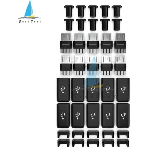 10pcs Micro USB 4PIN Welding Type Male Plug Connectors Charger 4P USB Tail Charging Socket