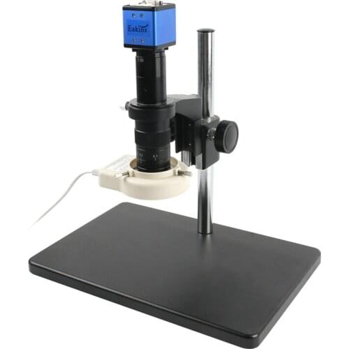 2.0MP VGA Video Industrial Microscopes Camera+Big Boom Stereo Table Stand+180X C-MOUNT Lens+ring Light For Industry Lab