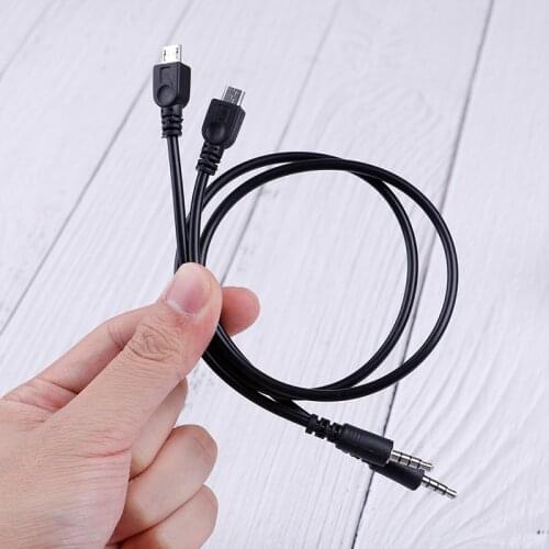 2Pcs 3.5mm Stereo Male To Micro USB Male Car AUX Out Cable For Android Samsung