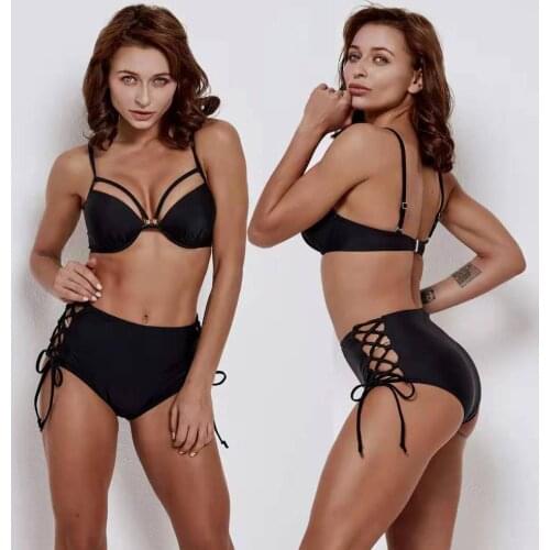 2019 Sexy Bikini Swimsuit Women Swimwear Bandage Padded Bras Triangle Body suits Beach Batching Suit Swim Wear