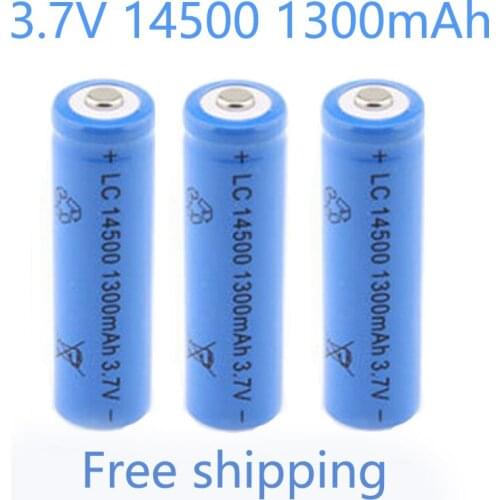 2021New2-10pcs 14500 1300mAh 3.7V Li-ion Rechargeable Batteries AA Battery Lithium Cell for Led Flashlight Headlamps Torch Mouse