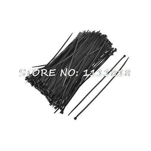 250 Pcs 5mm Width Black Nylon Cable Cord Wire Zip Tie Organizer 10"