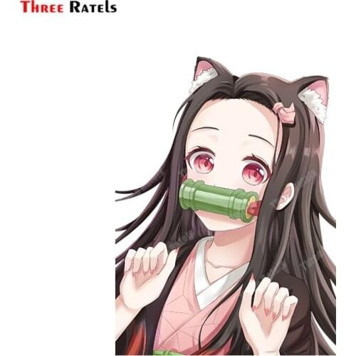 Three Ratels B319 3D Stickers And Decals For Kamado Nezuko Kimetsu No Yaiba Car Decoration Vinyl Material Auto Accessory