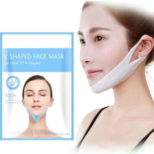 3D V Shaped Ear Hook Face Mask Shrink Pores Moisture Increase Compactness Face Chin Slimming Eliminate Edema Lifting Mask