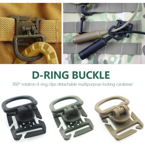 5Pcs/Lot D Ring Clip Outdoor Molle Webbing Mountain Clamp Tactical Backpack Swivel Attach Strap Hang Camp Hike Bushcraft Climb