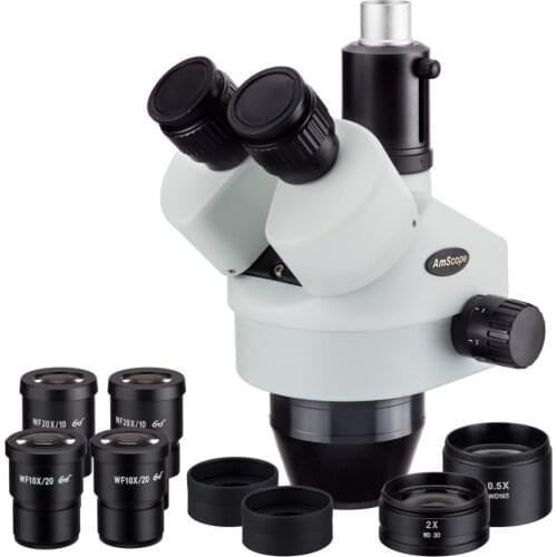 AmScope 3.5X-180X simul-focal Trinocular Zoom Stereo Microscope Head