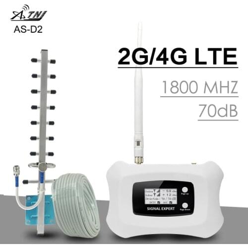 ATNJ 4G LTE Moblie Phone Signal Repeater 70dB Gain 4G DCS 1800MHz Cellular Signal Amplifier 2G 4G LTE Booster Band 3 LCD Display