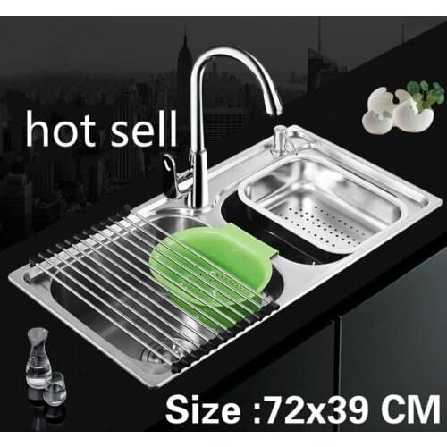 Free shipping Apartment vogue kitchen double groove sink 304 stainless steel do the dishes hot sell standard 720X390 MM