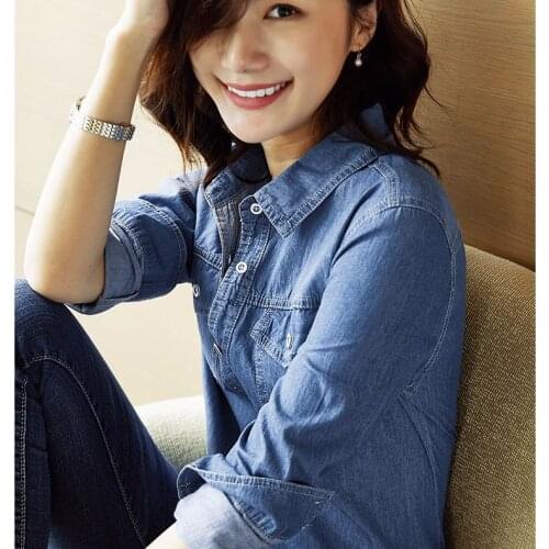 Blouse Women Shirt Denim Shirt Long Sleeve Coat Top Blusas Ropa De Mujer