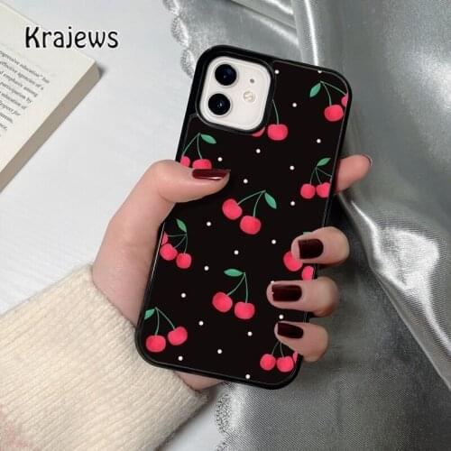 Krajews Food fruit red Cherry coque Phone Case for iPhone 12 mini 5 6S 7 8 PLUS X XS XR 11 PRO MAX SE 2020 Cover Funda Shell