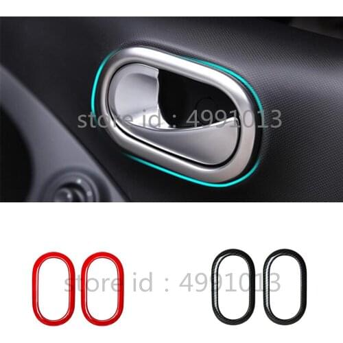 For Benz smart fortwo 2015 2016 2017 2018 car body styling stick trim ABS chrome door inner built handle bowl frame lamp 2pcs
