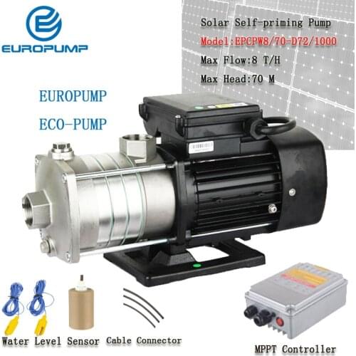 EUROPUMP Solar SS304 Impeller Self Prime Pump 48V DC Solar Land pump booster pressure surface Bomba MODEL(EPCPW8/70-D72/1000)