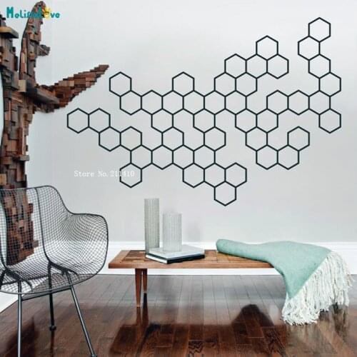 Geometric Art Office Decor Molecules Abstract Large Wall Sticker Minimalist Abstract Modern Home Decor Decals Removable YT1104