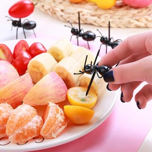 Hot Animal Farm Ant Fruit Fork Mini Cartoon Children Food Fruit Party Decor FBE2