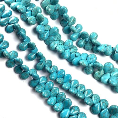 Stone Beads blue Turquoises Drop shape Loose isolation Beads Semi-Finished For jewelry making DIY necklace bracelet accessories
