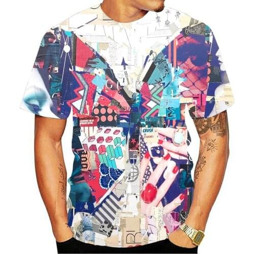 Summer new fashion art color graffiti 3D t-shirt Harajuku casual mens and womens T shirt anime printing t-shirts TopsXXS-6XL