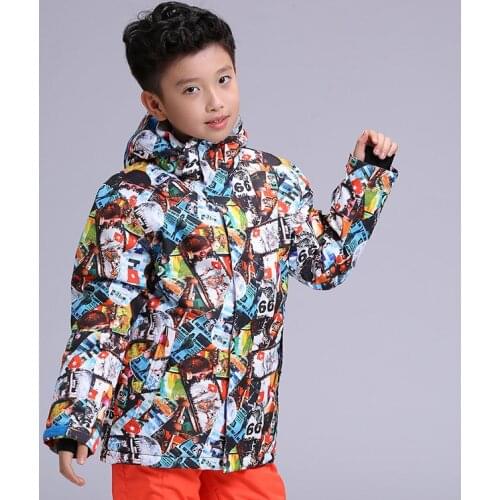 New GSOU SNOW Childrens Ski Suit Outdoor Winter Windproof Waterproof Warmth Breathable Ski Jacket For Boy Size XS-L