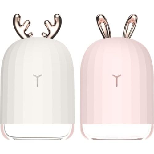 MEXI Cute Deer Mini 220ml Air Humidifier Kit LED Light USB Charging DC5V/1A Aroma Essential Oil Diffuser 50ml/h Spray