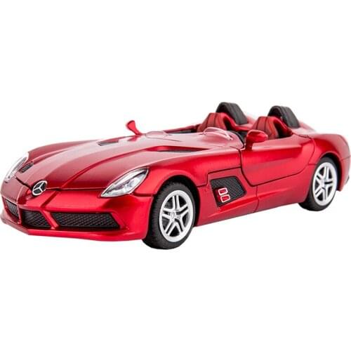 Alloy Simulation Mercedes-Benz SLR Sports Car Model Toy Convertible Childrens Car Metal Pull Back Boy Ornaments