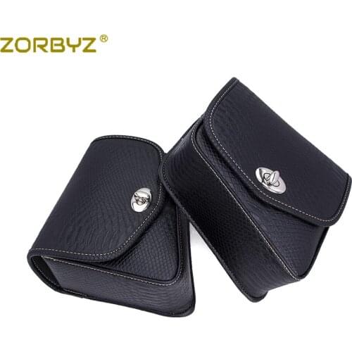 ZORBYZ Motorcycle Crocodile Synthetic Leather Saddlebag Saddle Bag Luggage Bag Pannier Bag For Harley Honda Suzuki