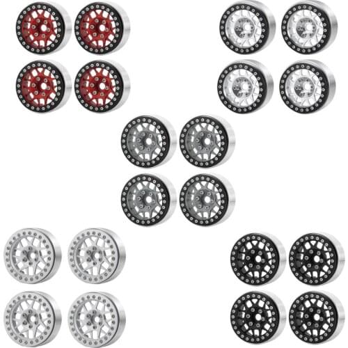 4 Pieces Metal 2.2'' Wheel Rim Set Fit for 1/10 SCX10 -4