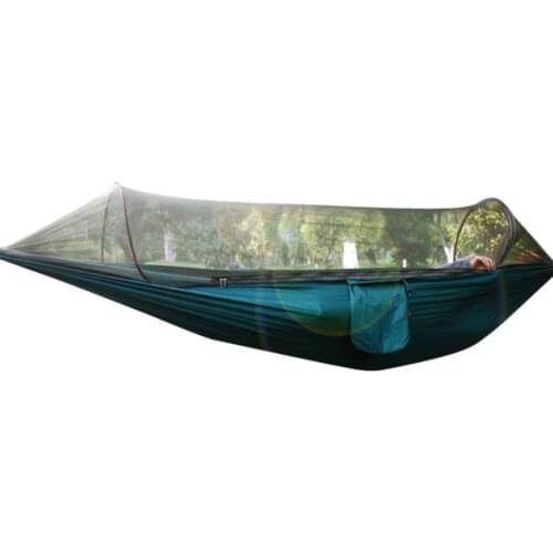Outdoor Portable Single Camping Hammock with Removable Mosquito Bug Net and Tree Straps, 98x47 Inches