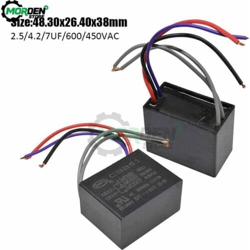 New CBB61 450V- 500V-AC Motor Speed Run Capacitor Fan Refrigerator Start Capacitor Terminal Ceiling Fan CBB Motor 5 Five Wire