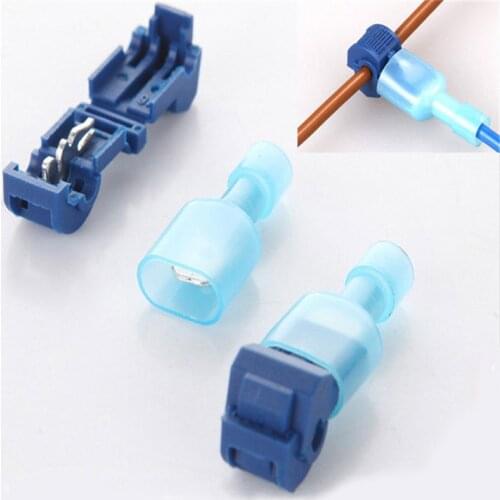 NEW 50pcs T Quick Splice Crimp Terminal Wire Convenient Connector Scotch Lock Quick Splice Electrical Car Audio 22-10AWG