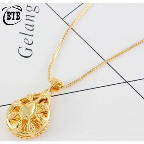 Fashion New Hollow Drop-shaped Ladies Pendant Necklace Creative Luxury Golden Necklace Jewelry Party Wedding Holiday Gift