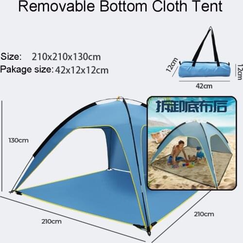 Family Park Camping Tent Travel for 3-4 Persons Tent Fishing Tents Outdoor Camping Hiking with Carrying Bag
