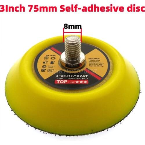 1Pcs 3 Inch 75MM M8 Shank Pneumatic Plate Tray Self-adhesive Polishing Pad Sandpaper Sucker Disc Electric Grinder Polisher Disk