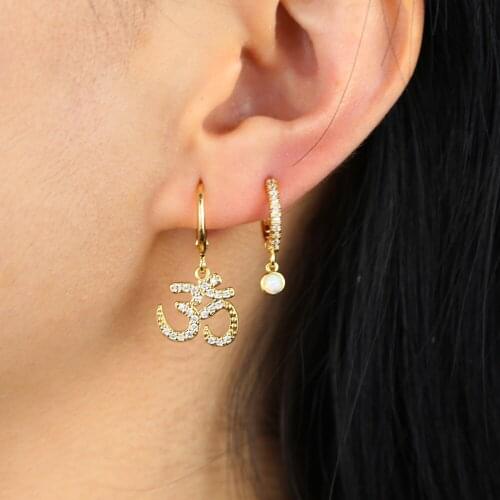 2 Colors Elegant Yoga charm Dangle Drop Hoop Earrings for Women Girl Pendientes Christmas Jewelry dropshipping