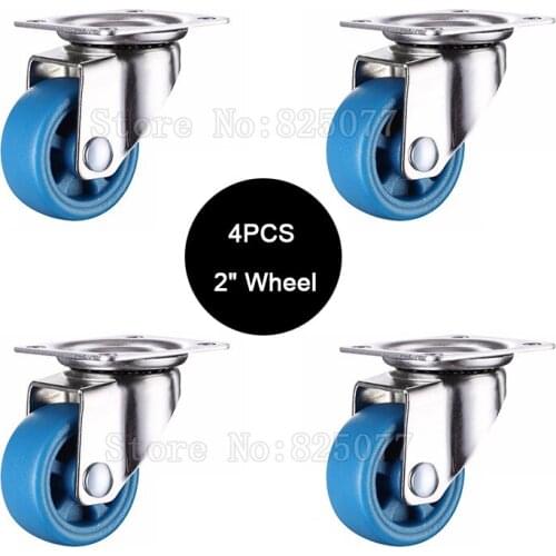 Brand New 4PCS 2Inches Heavy Duty Swivel Wheels Castors Nylon Super Mute Furniture Casters Max Loading 105KG
