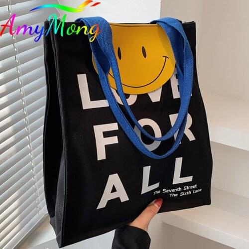 Women Shopper Bag Large Capacity Handbag Purses Canvas Shoulder Bag Hand Bag Tote Letter Printing Top-handle Sac Basket Pouch