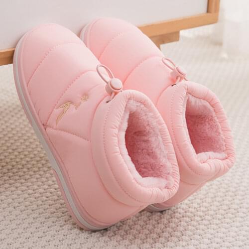 Winter Woman Slippers Platform Velvet Ladies Slippers Waterproof Flock Slippers Warm Home Slides Soft In-Sole Comfy Women Shoes