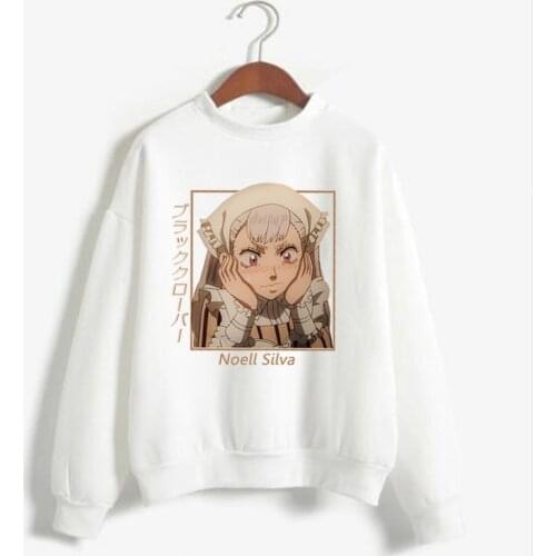 Black Cover Crewneck Hoodies Cosplay Noell Silva Japanese Anime Print Loose Oversized Streetwear Unisex Sweater Casual 2021 Top