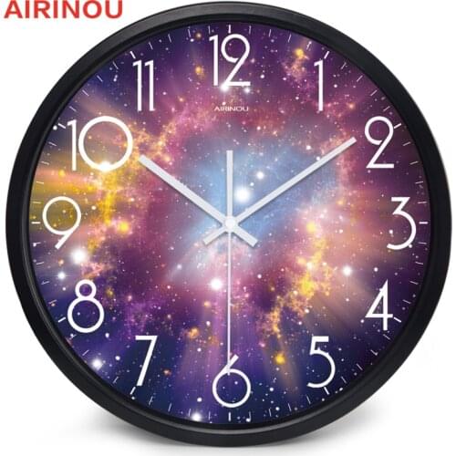 Creative Star Sky Moon Wall Clock Living Room Office Home silent decorative clock