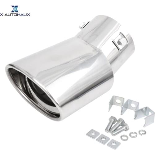 Universal Fits Car Stainless Steel Chrome Curved Exhaust Tail Muffler Tip Pipe Fit Diameter 1.75" to 2 .5"