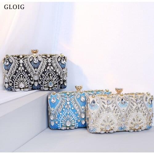 Evening Bags Dress Gift Full Of Diamonds Female Purse Handbags Embroidery Small Clutch Purse Wedding Rhinestones