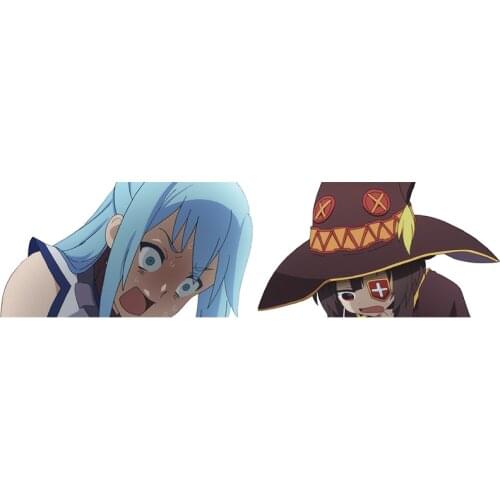 Personality Konosuba Aqua Vinyl Car Stickers Occlusion Scratch Waterproof Decal Custom Printing Decoration Apply To Car Window