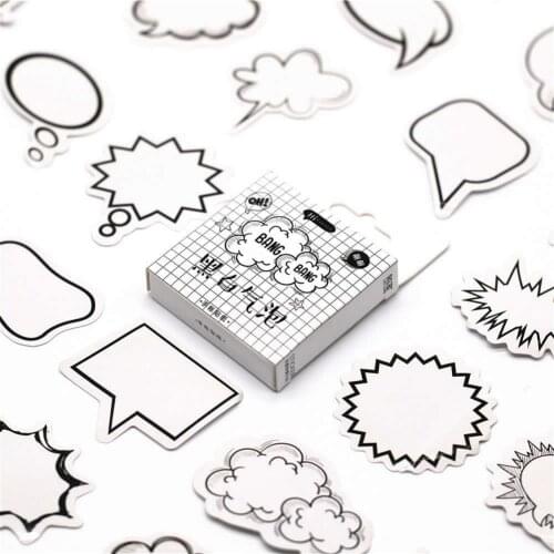 40pcs/set Studenthood Black and White Bubble Memo Pad Sticky Notes Memo Notebook Stationery Note Paper Stickers School Supplies