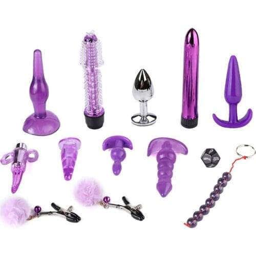 12Pieces Couples Safe BDSM Bed Games Suit Vibrators Lover Sex Toys for Adult