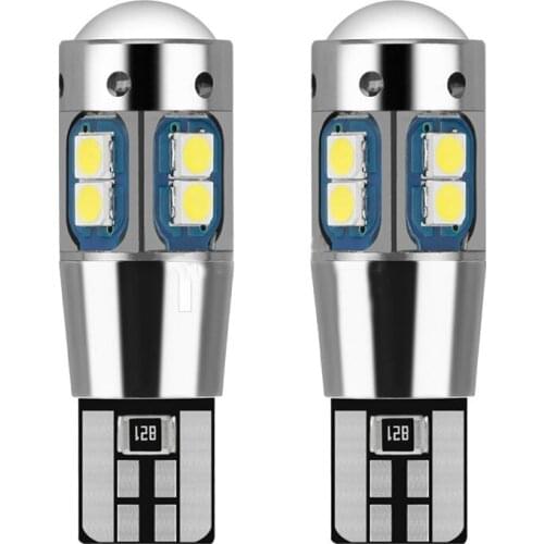 2pcs CANbus Led T10 3030 10smd Decoding Width Indicator Wide Voltage High Brightness CANbus Lamp License Plate Lamp white